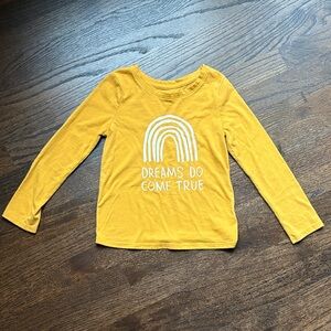 Sunny Yellow Kids Long Sleeve Shirt with Rainbow Design